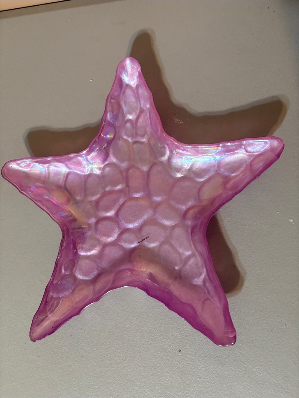 Iridescent Pink Starfish Glass Art Accent